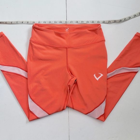 Orange+white calf length Violate the dress code leggings - Picture 2 of 13